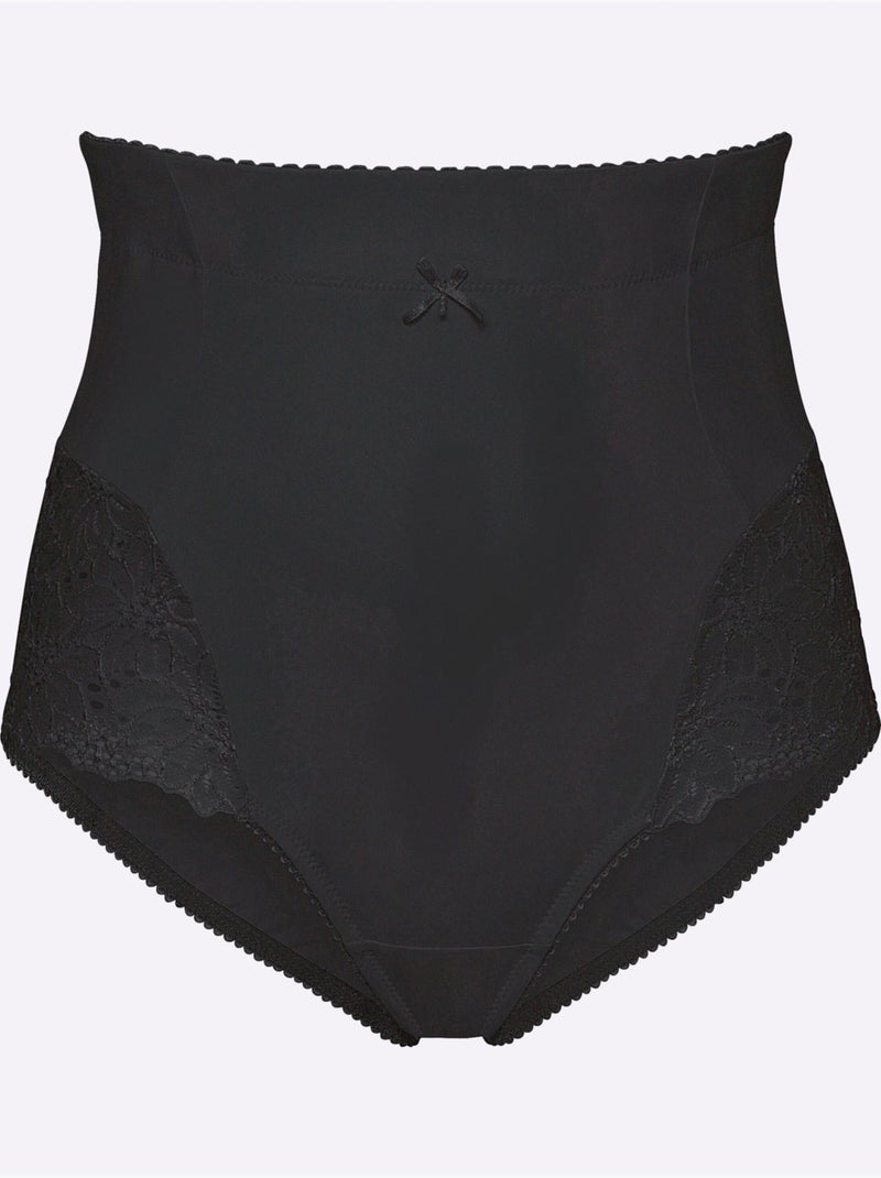 Lot de 2  - Slip Gainant Taille Haute - Taille Standard - Witt Noir Blanc - Kiabi