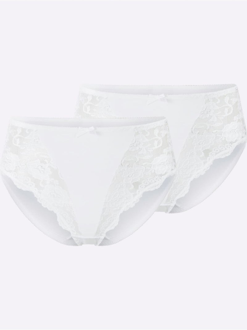 Lot de 2  - Slip Jersey Fin - Taille Standard - Witt Blanc - Kiabi