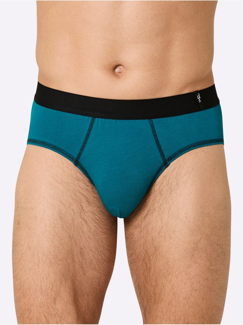 Lot de 2  - slip jersey fin - taille standard - witt Bleu Noir - Kiabi