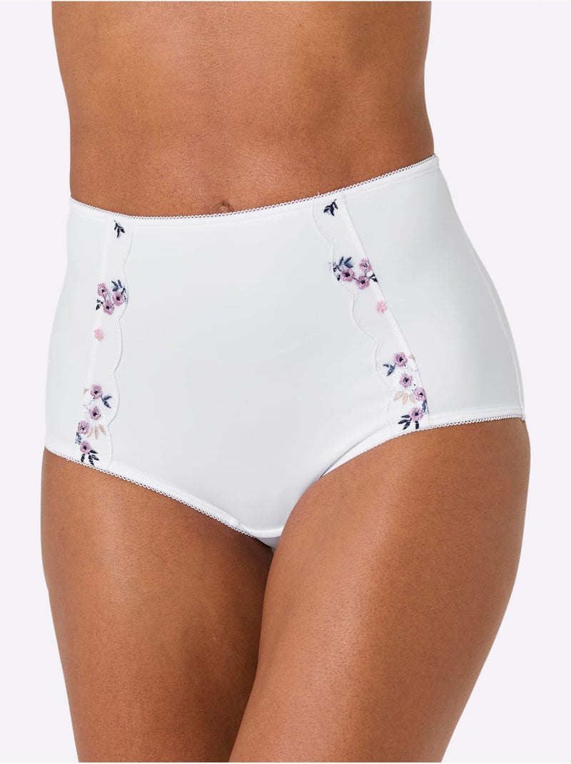 Lot de 2  - Slip Taille Haute - Taille Standard - Witt Blanc Mauve - Kiabi