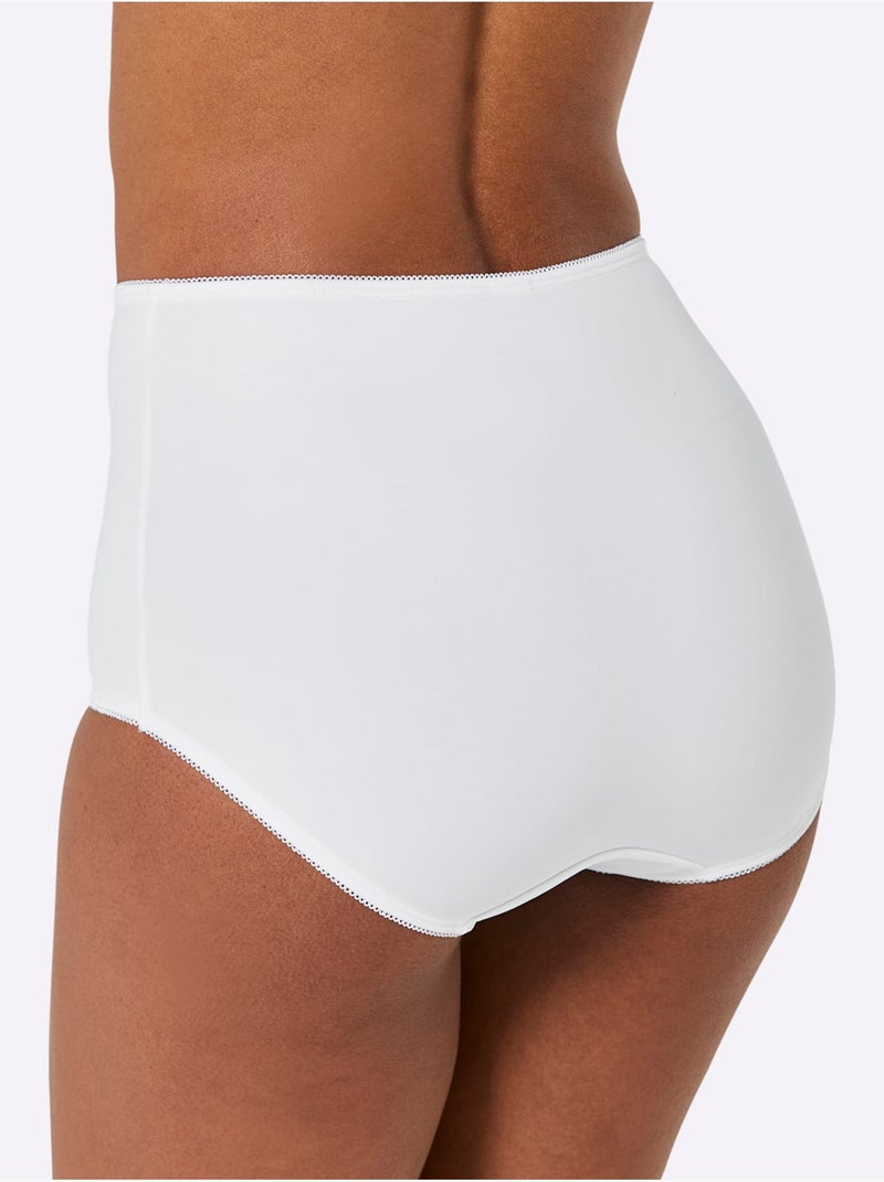 Lot de 2  - Slip Taille Haute - Taille Standard - Witt Blanc Mauve - Kiabi