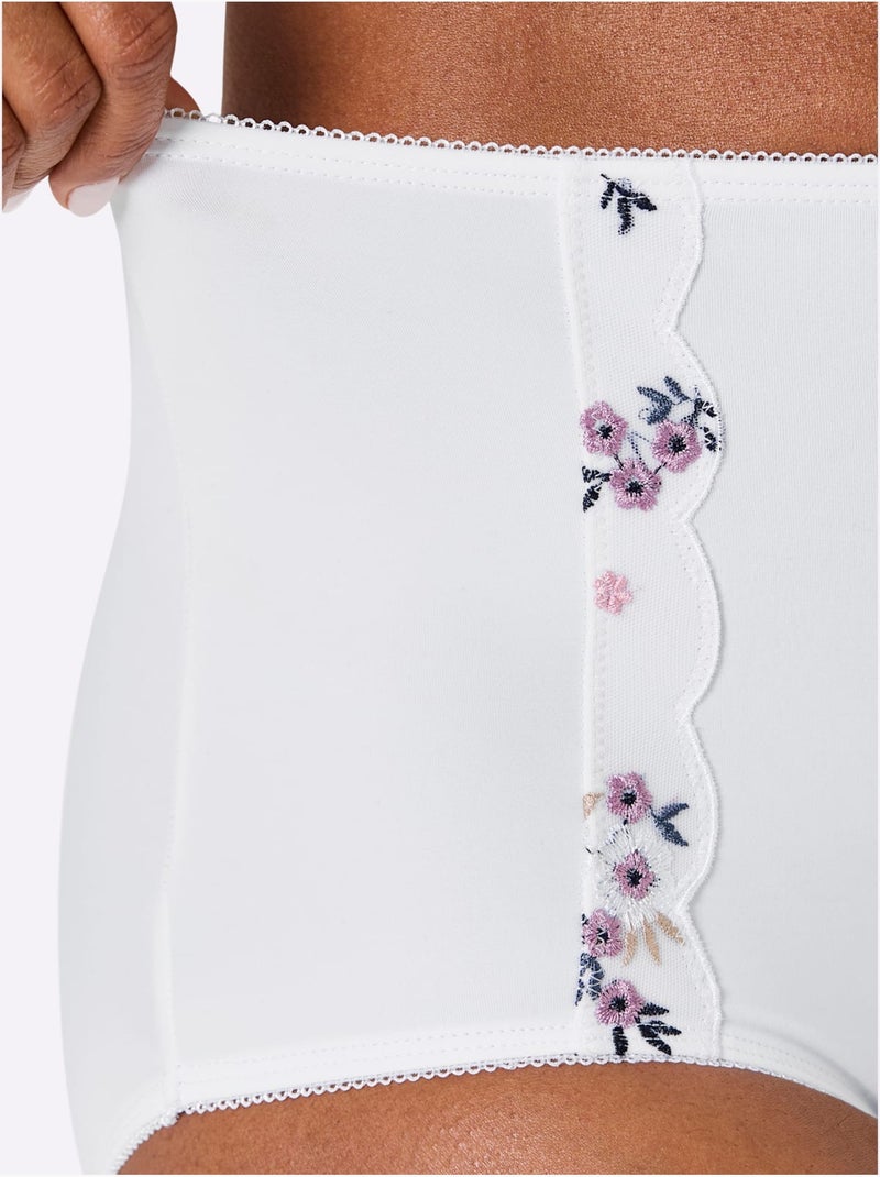 Lot de 2  - Slip Taille Haute - Taille Standard - Witt Blanc Mauve - Kiabi