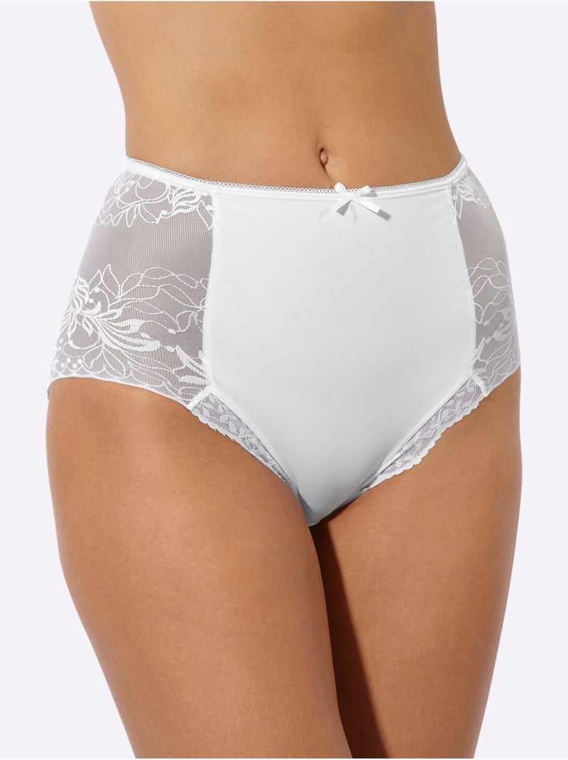 Lot de 2  - Slip Taille Haute - Taille Standard - Witt Blanc - Kiabi