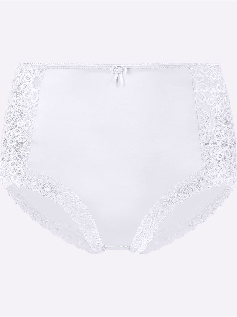 Lot de 2  - Slip Taille Haute - Taille Standard - Witt Blanc - Kiabi