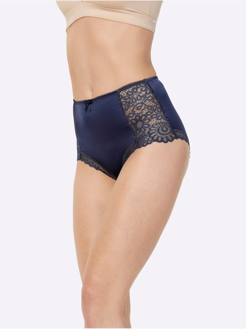 Lot de 2  - Slip Taille Haute - Taille Standard - Witt Bleu marine - Kiabi
