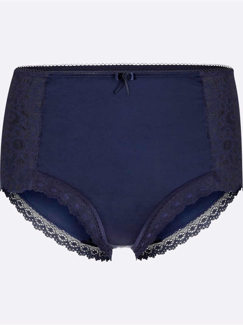 Lot de 2  - Slip Taille Haute - Taille Standard - Witt Bleu marine - Kiabi