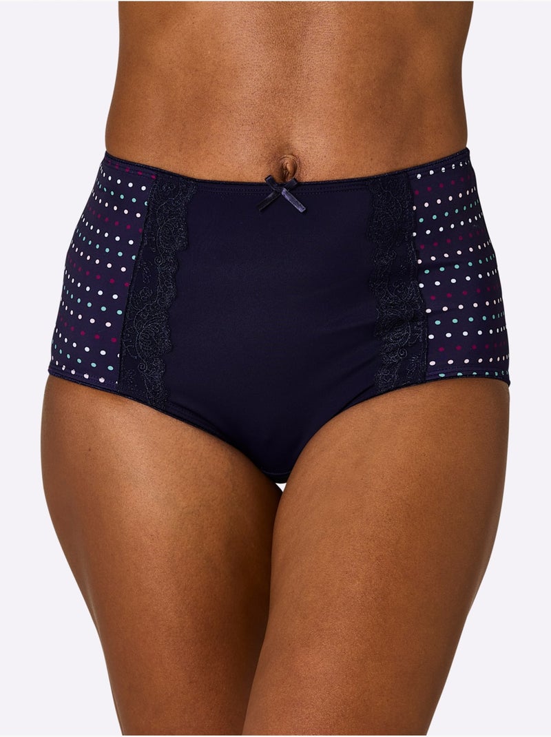 Lot de 2  - Slip Taille Haute - Taille Standard - Witt Bleu marine - Kiabi