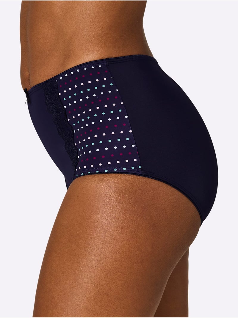 Lot de 2  - Slip Taille Haute - Taille Standard - Witt Bleu marine - Kiabi