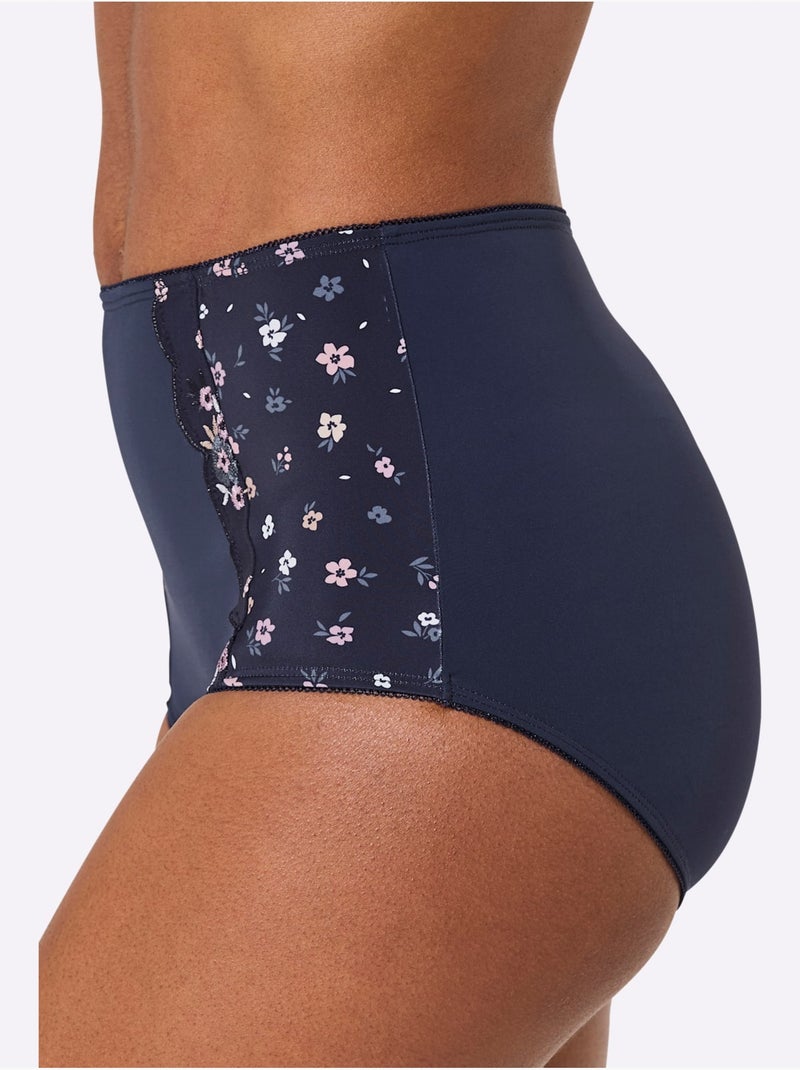 Lot de 2  - Slip Taille Haute - Taille Standard - Witt Bleu Violet - Kiabi