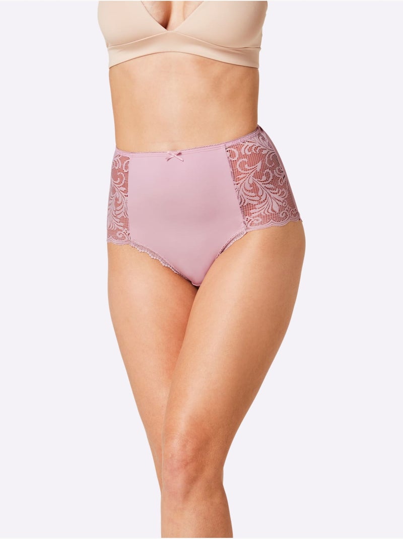 Lot de 2  - Slip Taille Haute - Taille Standard - Witt Rose - Kiabi