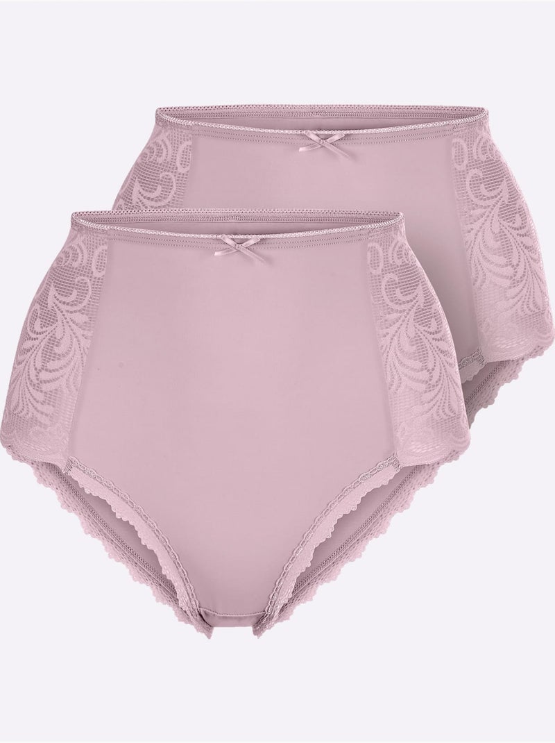 Lot de 2  - Slip Taille Haute - Taille Standard - Witt Rose - Kiabi