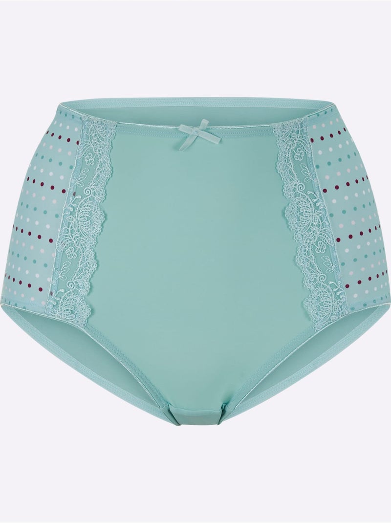 Lot de 2  - Slip Taille Haute - Taille Standard - Witt Vert menthe - Kiabi