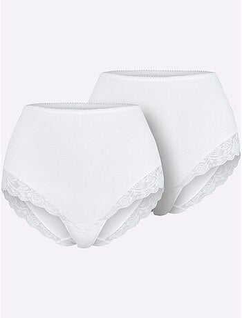 Lot de 2 - Slip Taille Haute Côtes Fines - Taille Standard - Witt