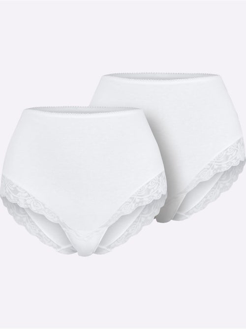 Lot de 2 - Slip Taille Haute Côtes Fines - Taille Standard - Witt - Kiabi Lot de 2 - Slip Taille Haute Côtes Fines - Taille Standard - Witt - Kiabi