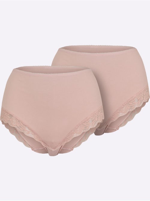 Lot de 2  - Slip Taille Haute Côtes Fines - Taille Standard - Witt - Kiabi