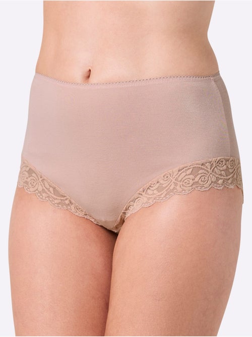 Lot de 2  - Slip Taille Haute Côtes Fines - Taille Standard - Witt - Kiabi