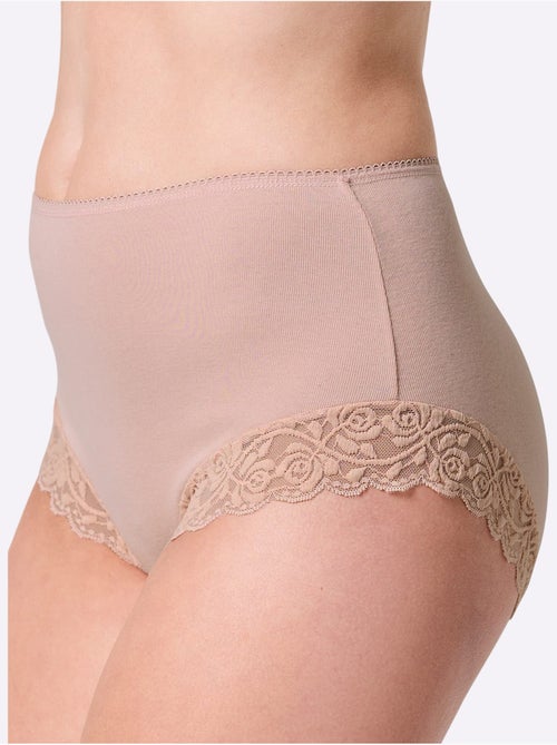 Lot de 2  - Slip Taille Haute Côtes Fines - Taille Standard - Witt - Kiabi