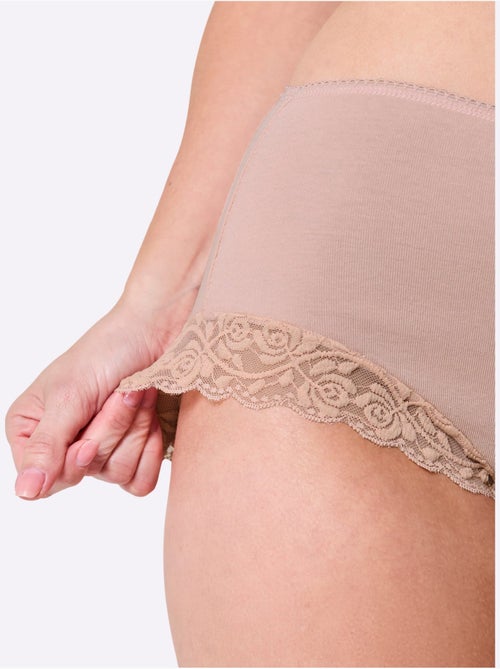 Lot de 2  - Slip Taille Haute Côtes Fines - Taille Standard - Witt - Kiabi