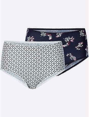 Lot de 2 - Slip Taille Haute Jersey Fin - Taille Standard - Moda Vilona