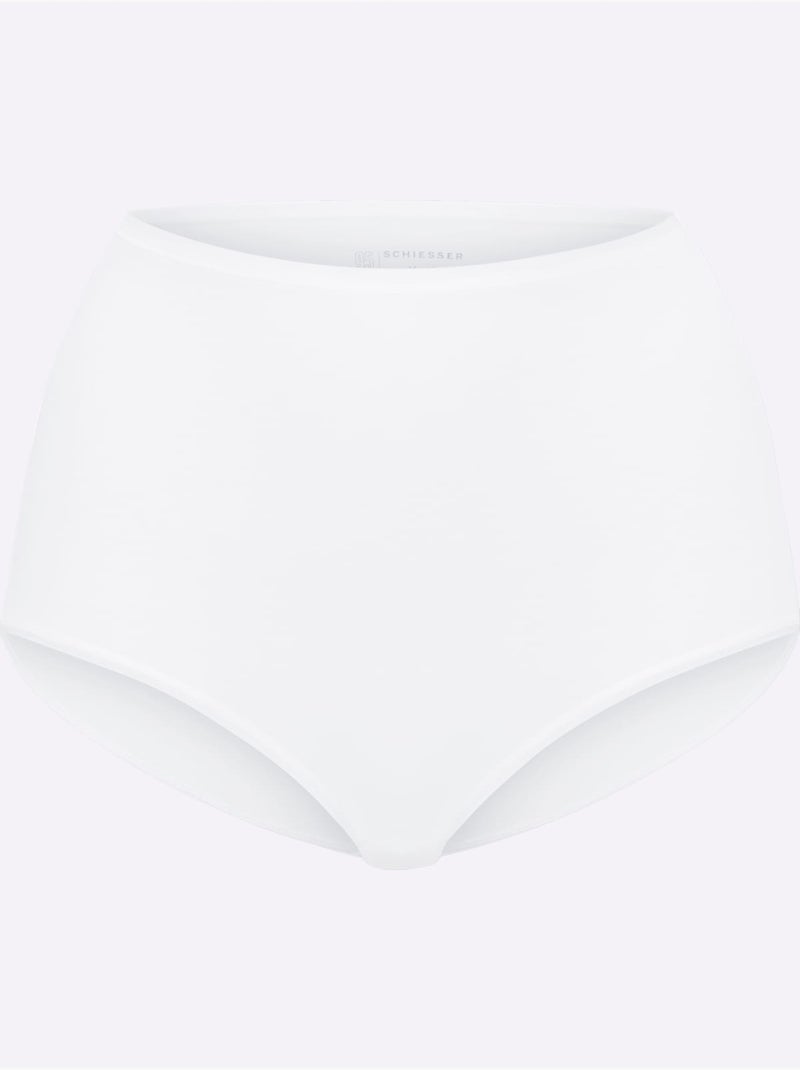 Lot de 2  - slip taille haute jersey fin - taille standard - witt Blanc - Kiabi