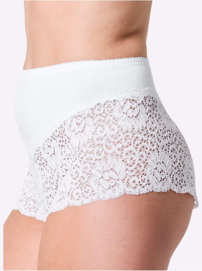 Lot de 2  - Slip Taille Haute Jersey Fin - Taille Standard - Witt Blanc - Kiabi