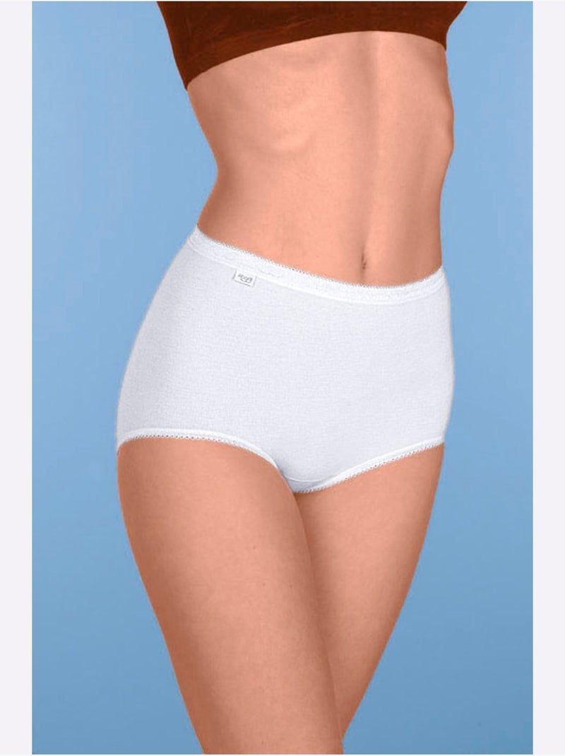 Lot de 2  - Slip Taille Haute Jersey Fin - Taille Standard - Witt Blanc - Kiabi
