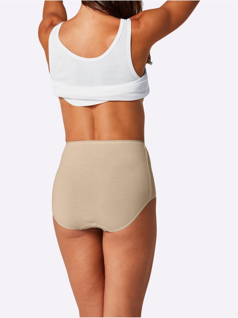 Lot de 2  - slip taille haute jersey fin - taille standard - witt Marron clair - Kiabi