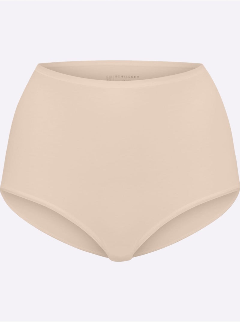 Lot de 2  - slip taille haute jersey fin - taille standard - witt Marron clair - Kiabi