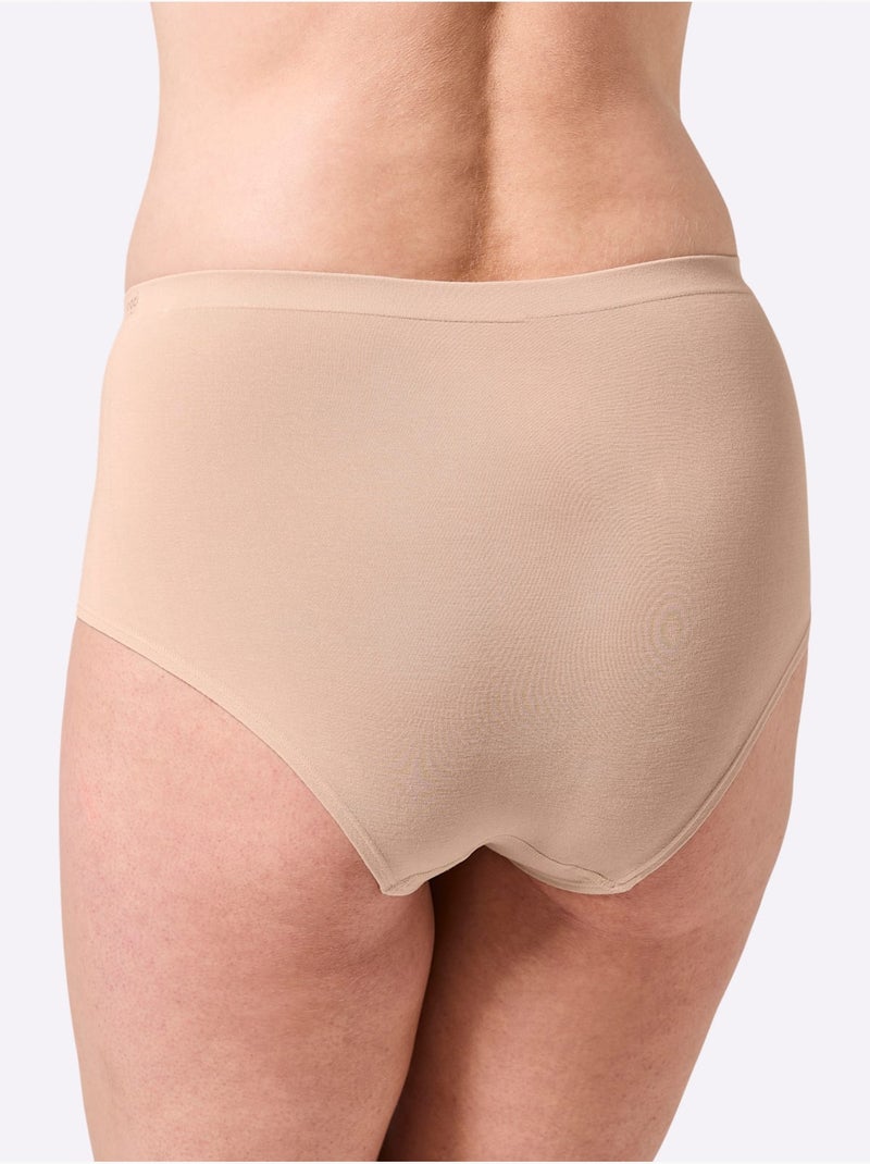 Lot de 2  - Slip Taille Haute Jersey Fin - Taille Standard - Witt Marron clair - Kiabi