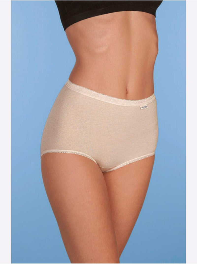 Lot de 2  - Slip Taille Haute Jersey Fin - Taille Standard - Witt Marron clair - Kiabi