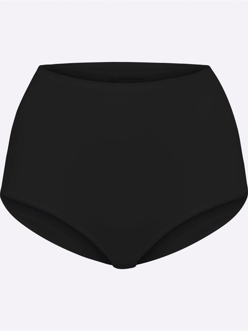 Lot de 2  - slip taille haute jersey fin - taille standard - witt Noir - Kiabi