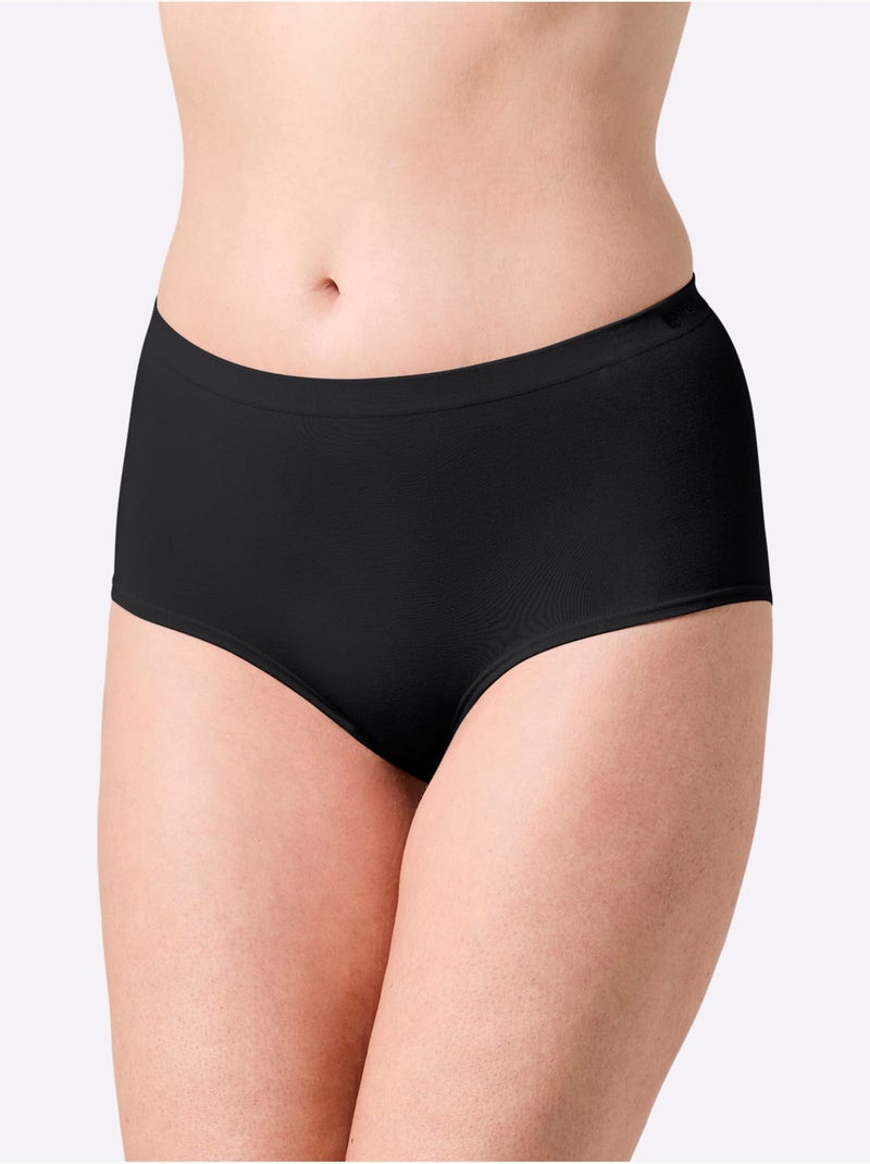 Lot de 2  - Slip Taille Haute Jersey Fin - Taille Standard - Witt Noir - Kiabi