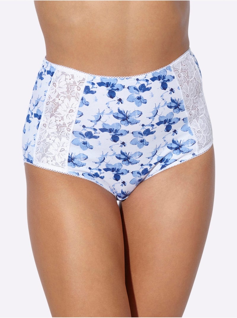 Lot de 2  - Slip Taille Haute Lot De 2 - Taille Standard - Moda Vilona Blanc Bleu marine - Kiabi