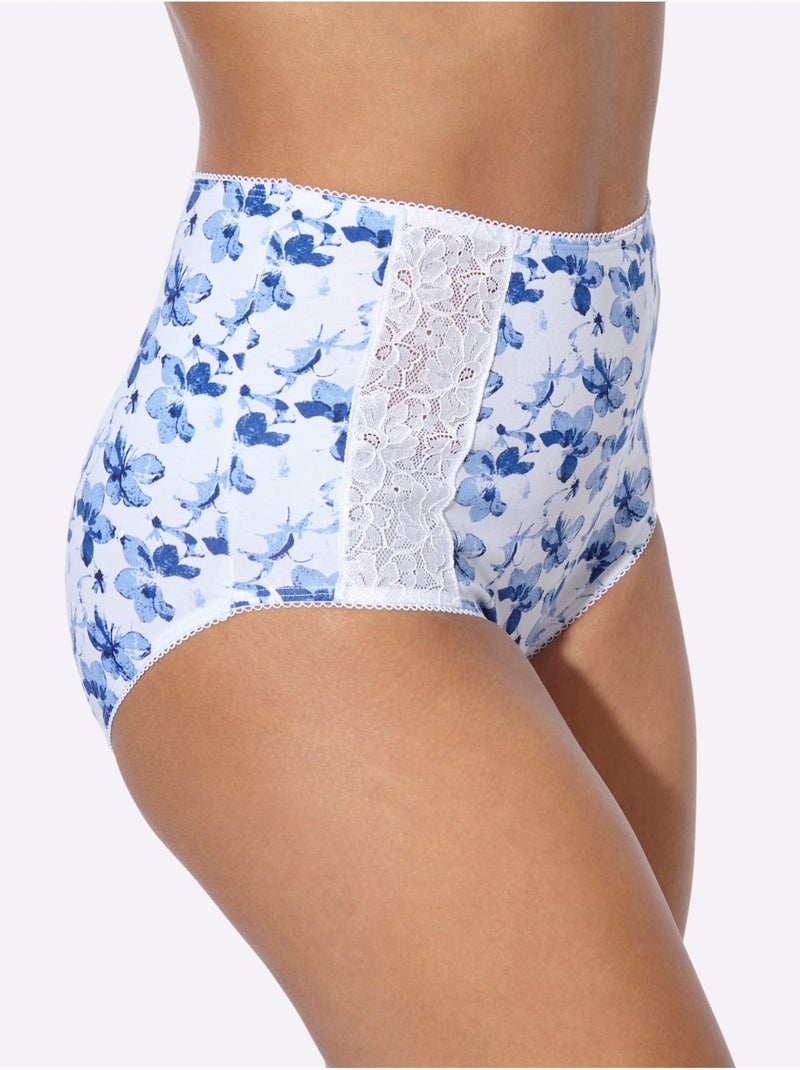 Lot de 2  - Slip Taille Haute Lot De 2 - Taille Standard - Moda Vilona Blanc Bleu marine - Kiabi