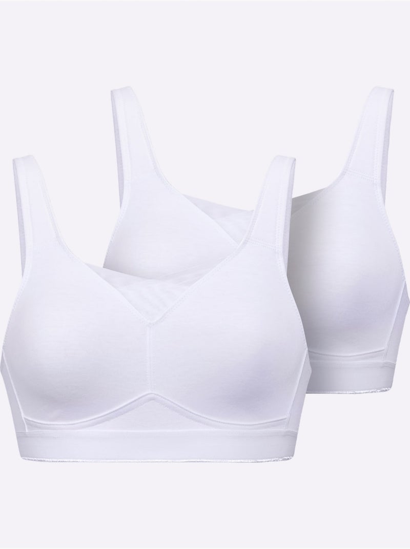 Lot de 2  - Soutien-gorge Confort Sans Armatures - Witt Blanc - Kiabi