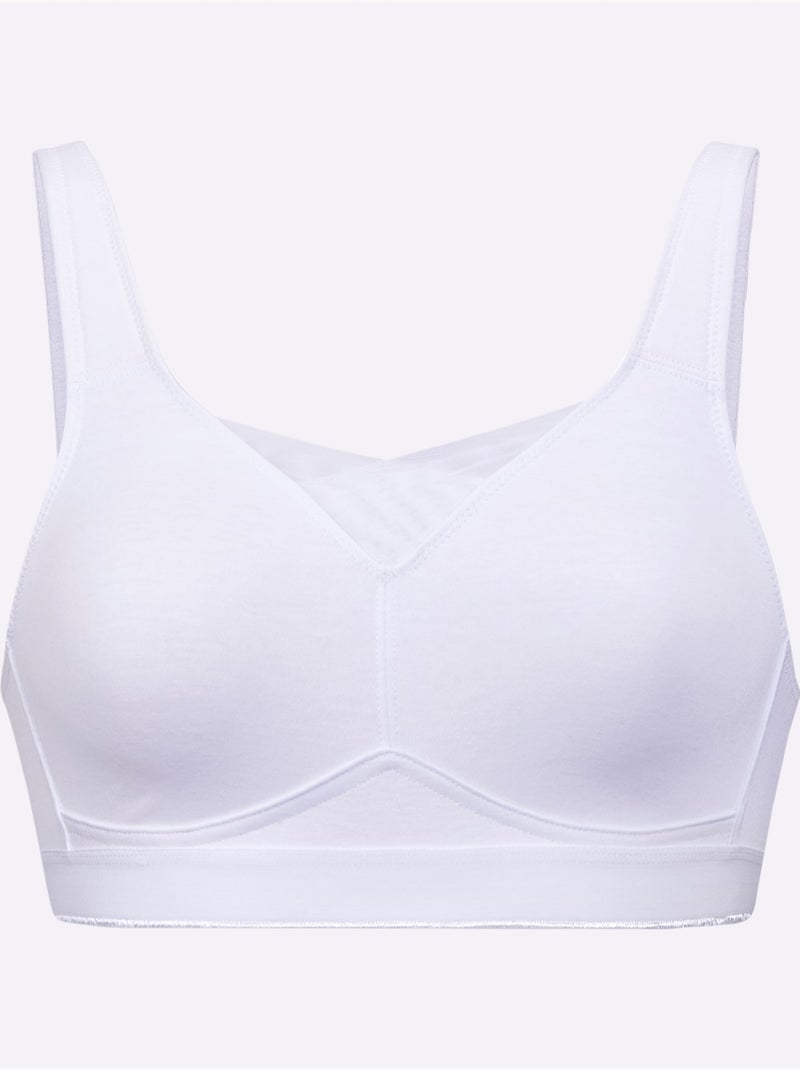 Lot de 2  - Soutien-gorge Confort Sans Armatures - Witt Blanc - Kiabi