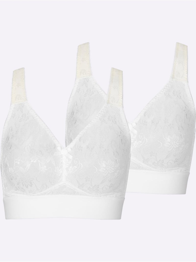 Lot de 2  - Soutien-gorge Confort Sans Armatures - Witt Blanc - Kiabi