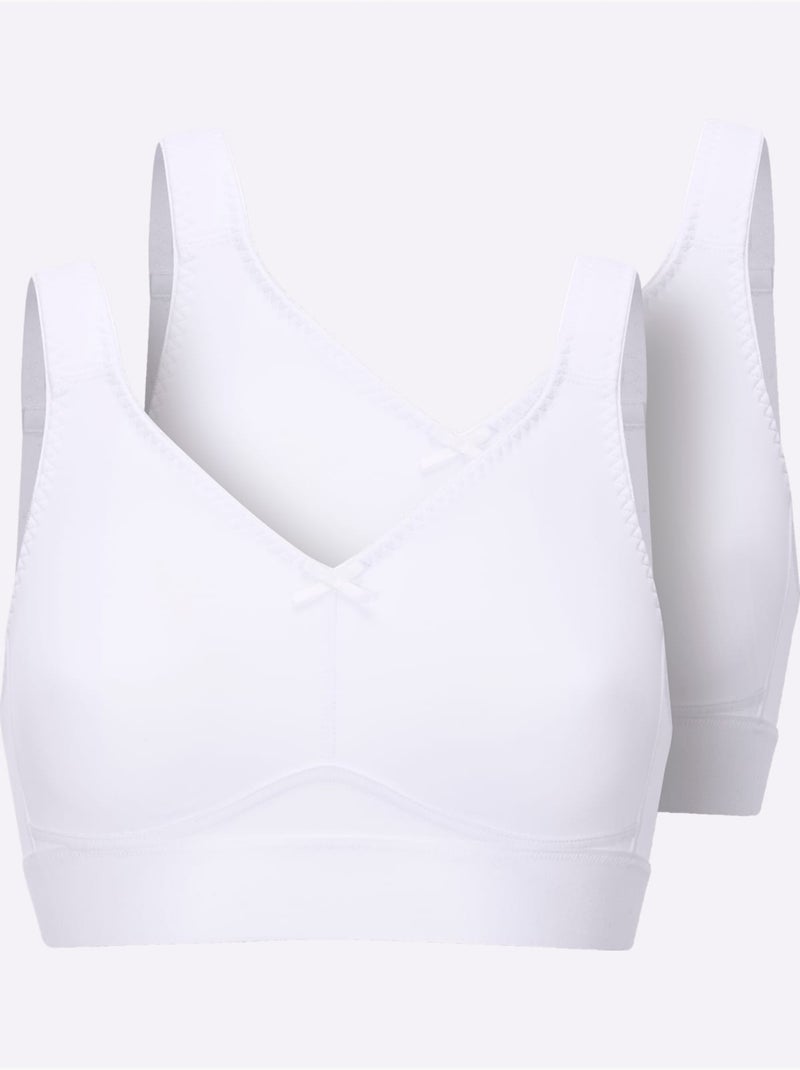 Lot de 2  - Soutien-gorge Confort Sans Armatures - Witt Blanc - Kiabi