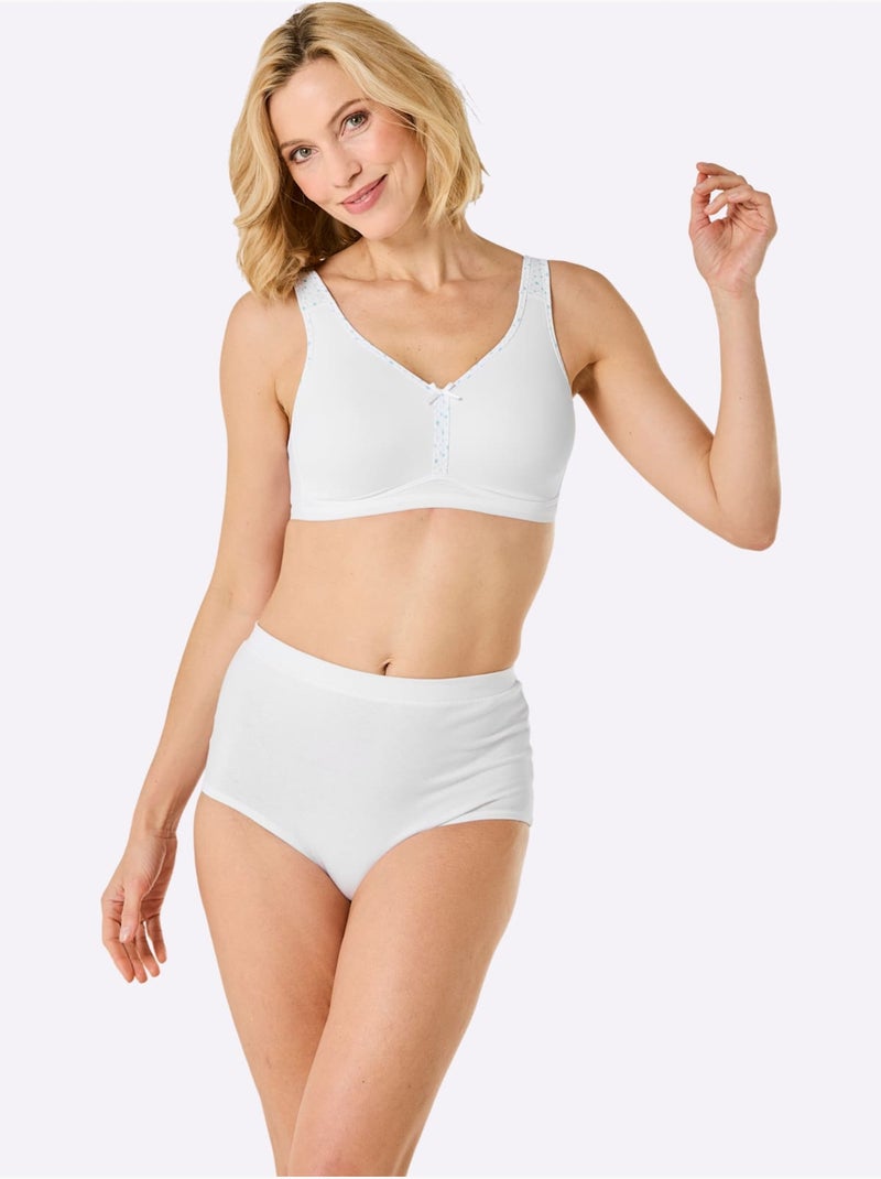 Lot de 2  - Soutien-gorge Confort Sans Armatures - Witt Blanc Vert - Kiabi