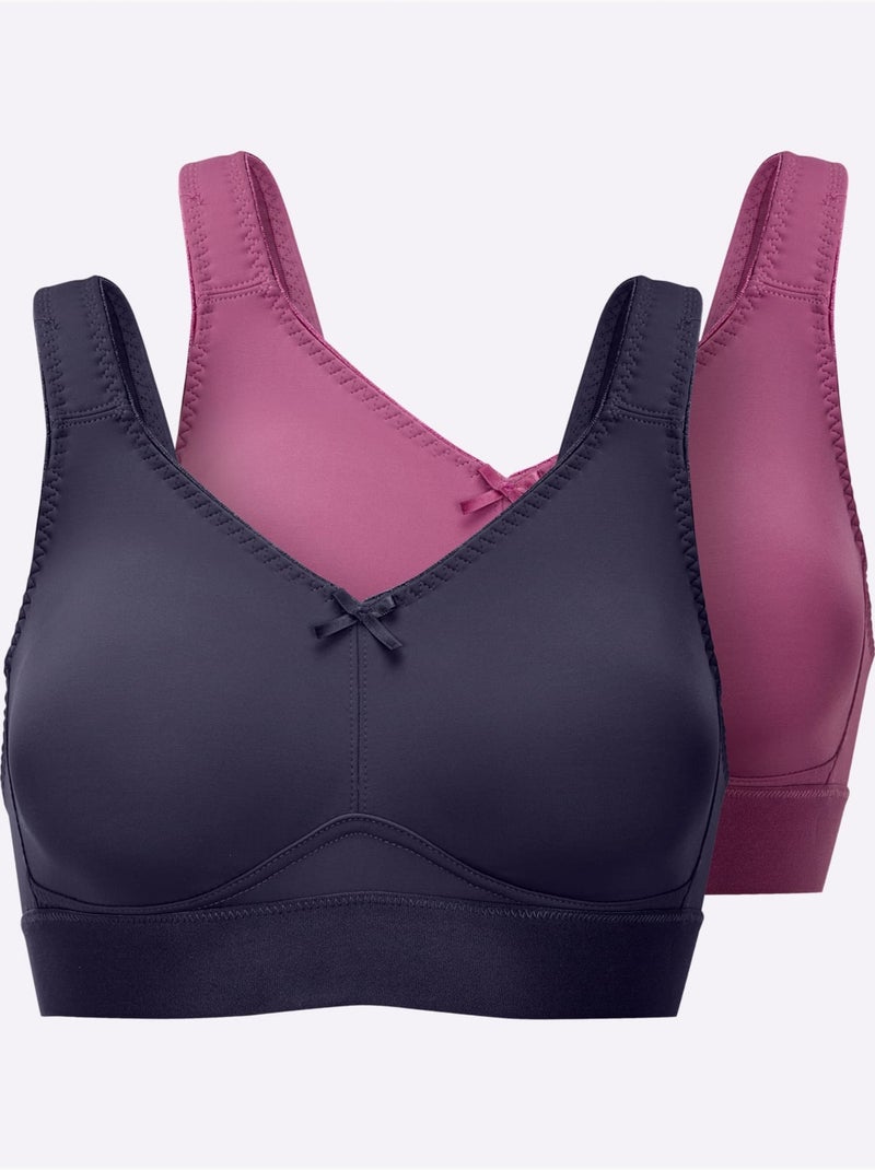 Lot de 2  - Soutien-gorge Confort Sans Armatures - Witt Bleu Vert - Kiabi