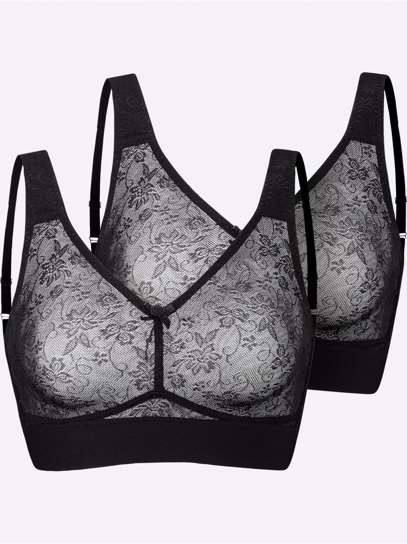 Lot de 2  - Soutien-gorge Confort Sans Armatures - Witt Noir - Kiabi