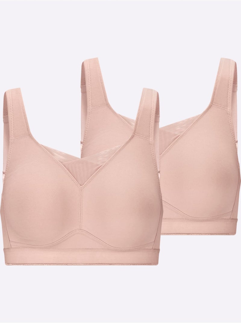 Lot de 2  - Soutien-gorge Confort Sans Armatures - Witt Poudre - Kiabi