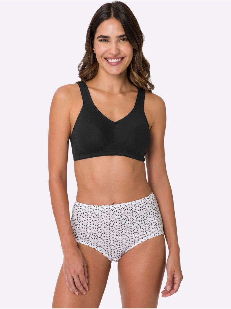 Lot de 2  - Soutien-gorge Large Sans Armatures - Moda Vilona Blanc Noir - Kiabi