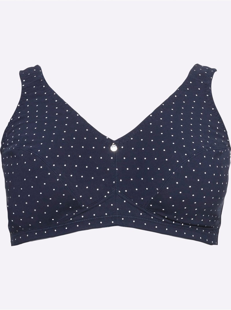 Lot de 2  - soutien-gorge large sans armatures - sheego Bleu marine - Kiabi