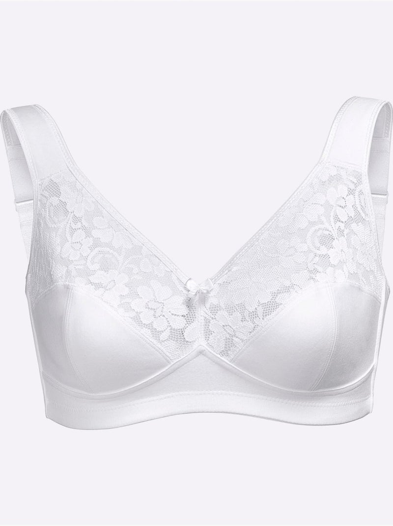 Lot de 2  - soutien-gorge large sans armatures - witt Blanc Noir - Kiabi