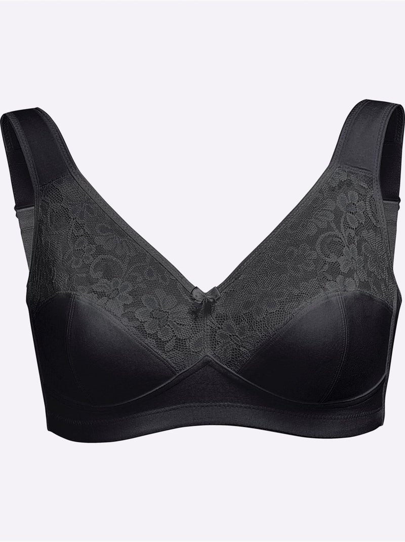 Lot de 2  - soutien-gorge large sans armatures - witt Blanc Noir - Kiabi