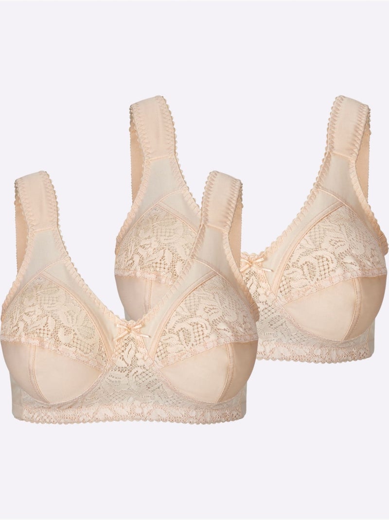 Lot de 2  - soutien-gorge large sans armatures - witt Marron cappuccino - Kiabi