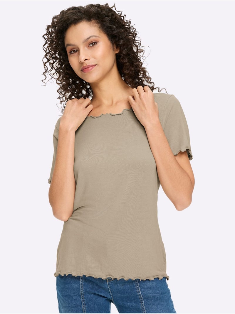 Lot de 2  - T-shirt Qualité Viscose Douce - Taille Standard - Helline Beige - Kiabi