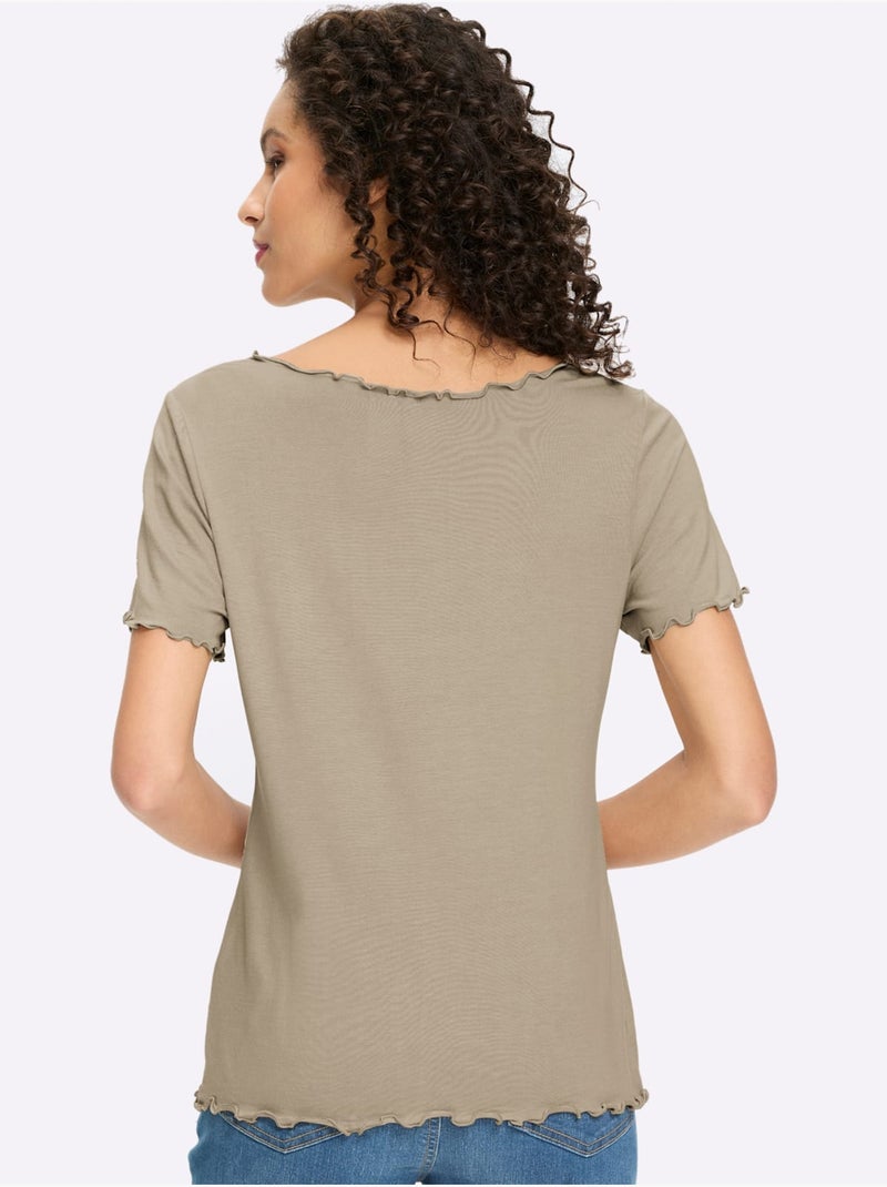 Lot de 2  - T-shirt Qualité Viscose Douce - Taille Standard - Helline Beige - Kiabi
