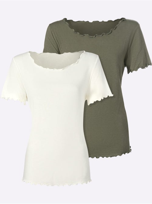 Lot de 2  - T-shirt Qualité Viscose Douce - Taille Standard - Helline - Kiabi